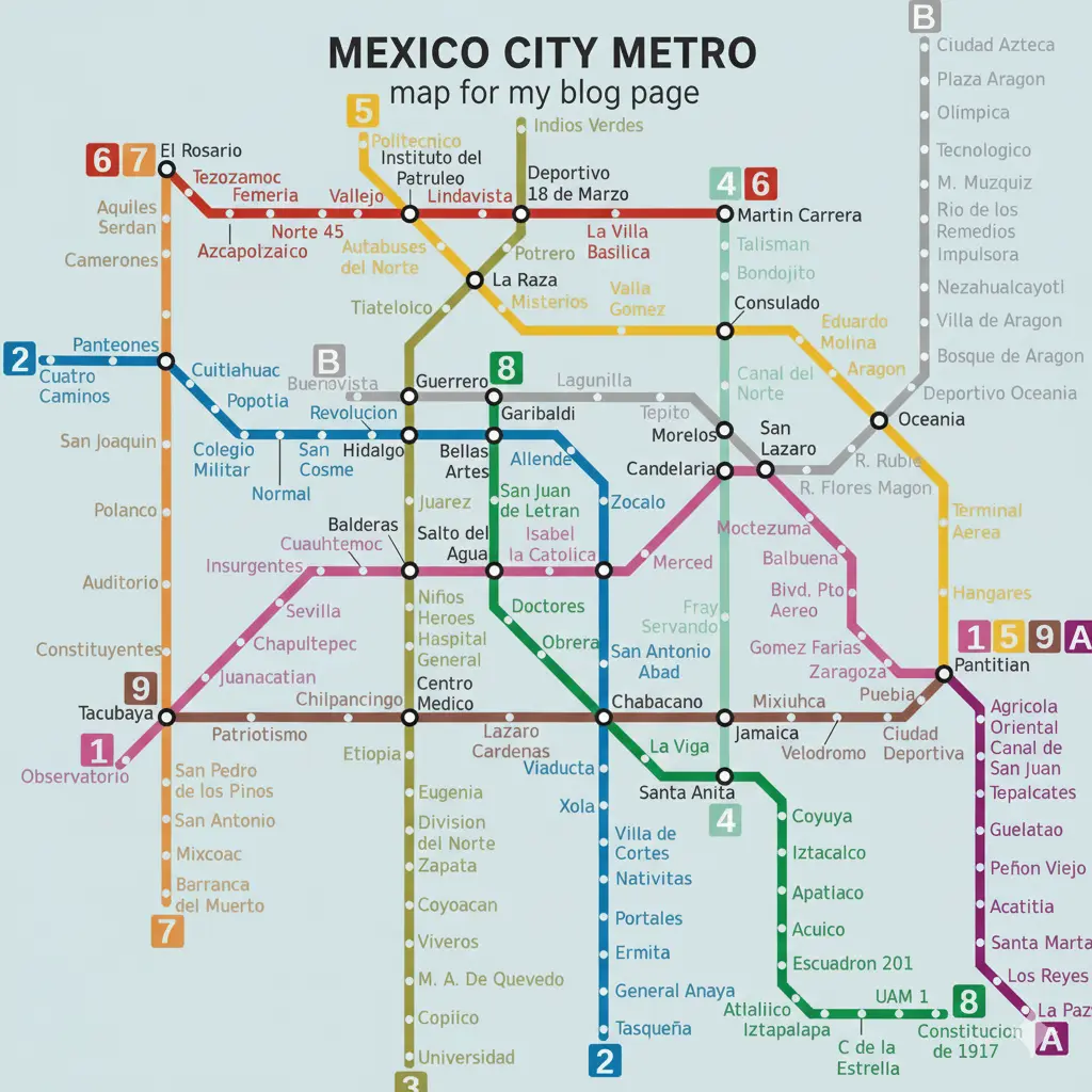 Mapa Del Metro CDMX 2026 | Grande Mapa Metro CDMX